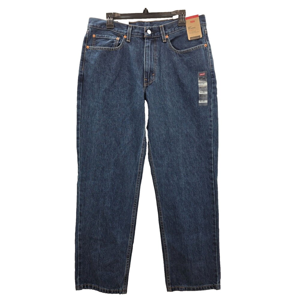 Levis 550 Relaxed Medium Wash Men’s Tapered Leg Blue Jeans 34x30 NWT
